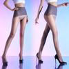 Summer Large Size Seamless Crotch Water Socks Women's Anti-hook Pantyhose Thin Invisible High Waist Open File Seamless Black Silk
