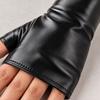1 Pair Glossy Finish Fingerless Gloves Thin Half Finger Gloves  Punk Style Dress Up
