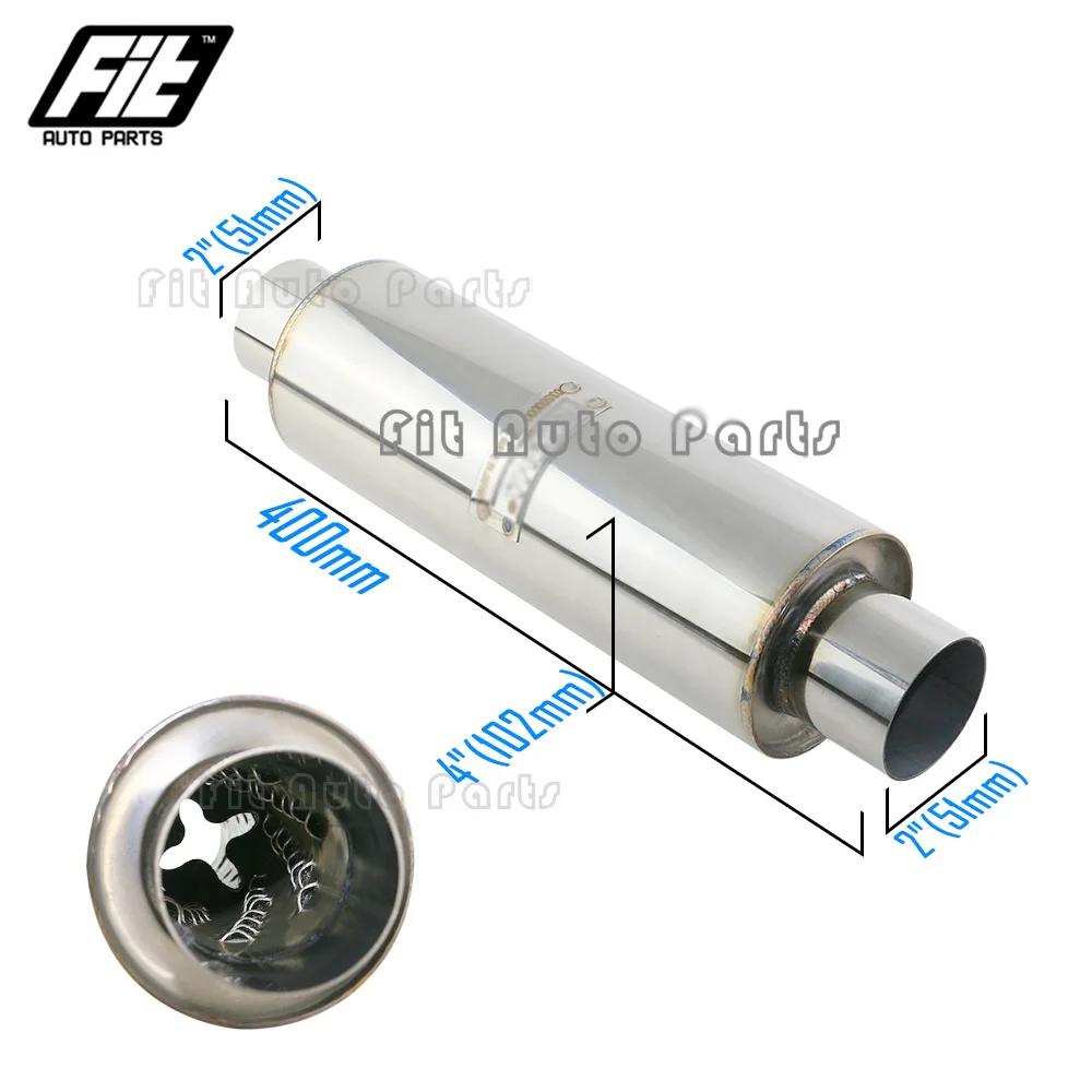 Stainless Steel 2 2.5 Muffler Pipe Spiral Exhaust Resonator Chrome Silver Middle Muffler For Auto Car ZL401b-JS