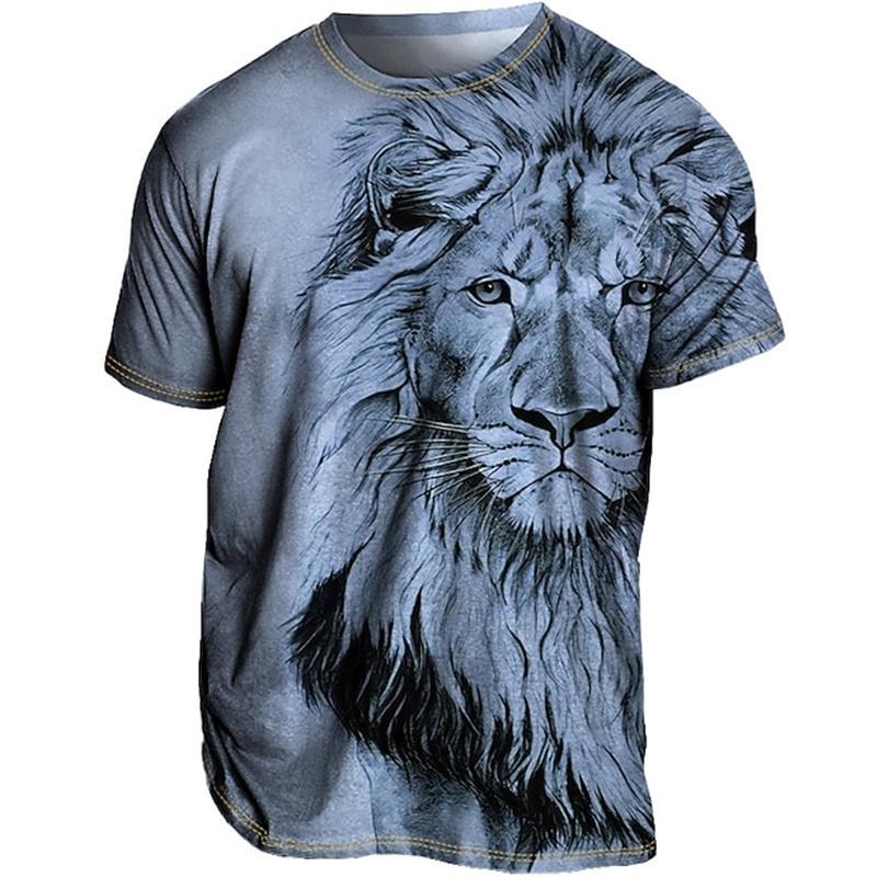 

Винтажная мужская футболка с 3d принтом льва, тигра, футболка с животным орлом, черные повседневные топы с короткими рукавами, мужские футболки в стиле ретро, ​​уличная одежда большого размера 2XL