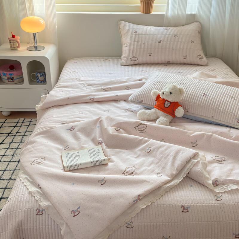 All-Cotton Floral Summer Quilt 4-Piece Set Quilt 200x230cm / Bedspread 220x240cm