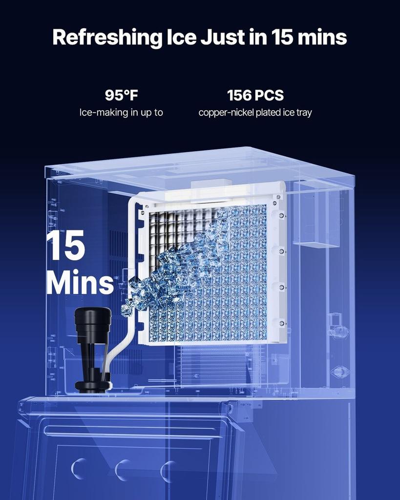 Commercial Ice Maker 400 lbs/Day Self-Cleaning Ice Machine - Head Only
