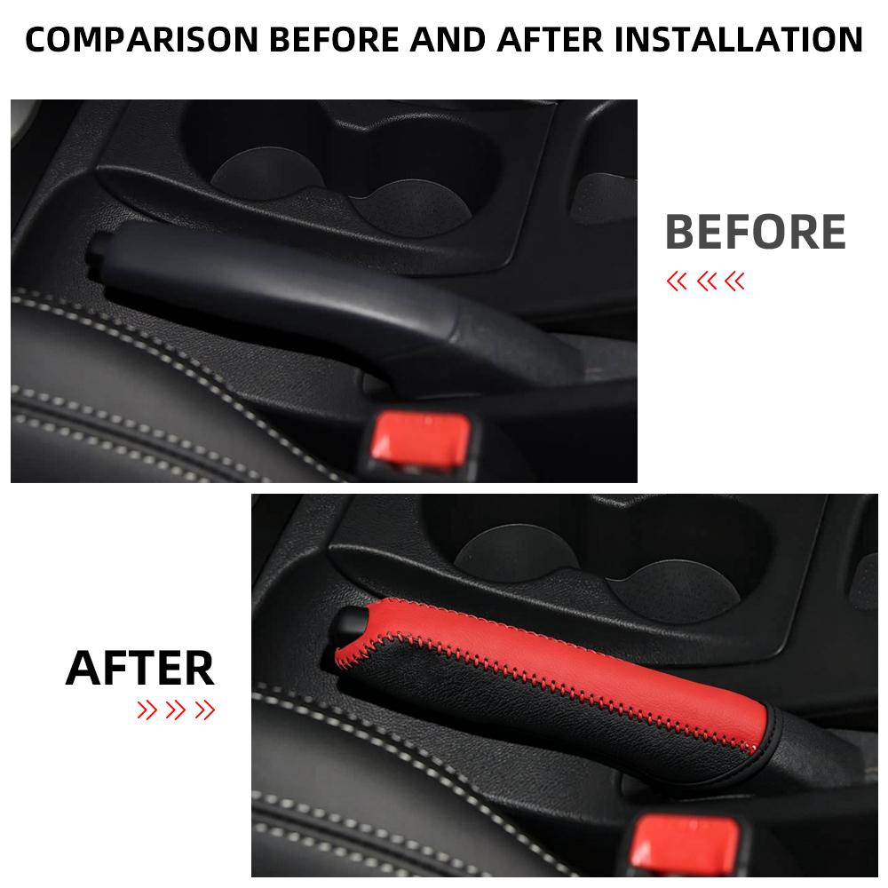 Car Hand Brake Cover for Renault Koleos 2012 2013 2014 2015 Leather Handbrake Knob Grips Protector Interior Accessories