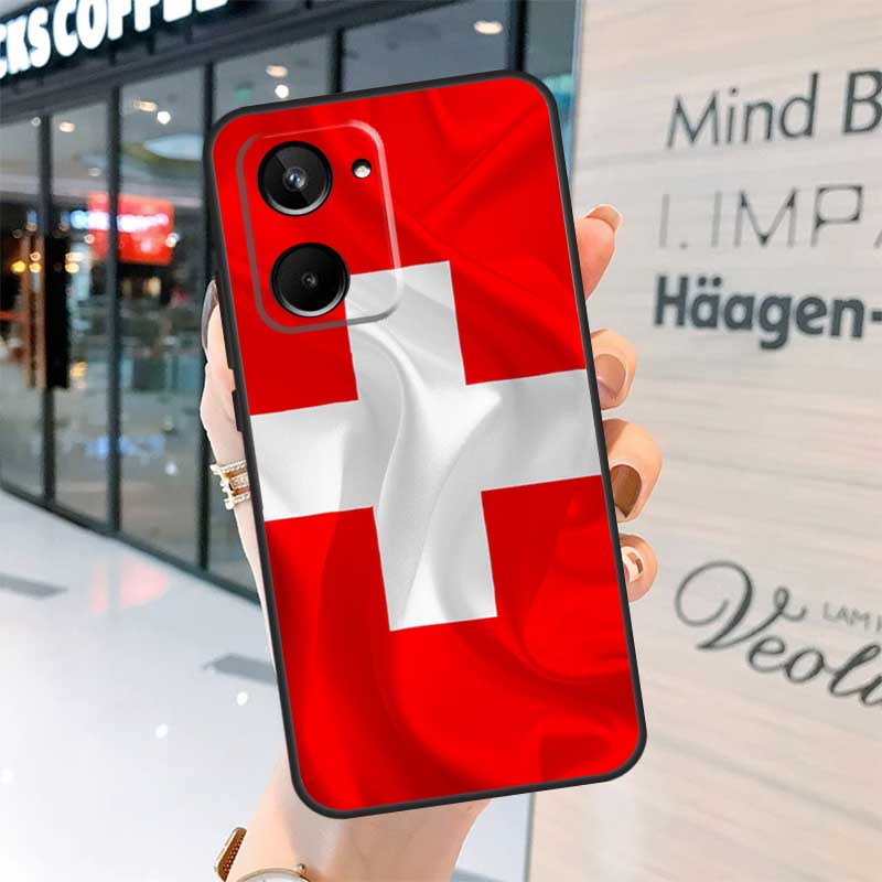 Switzerland Swiss Flag Case For Realme 15 13 12 10 11 14 Pro Plus GT6 GT7 C15 C35 C53 C55 C61 C63 C65 C67 C71 C75