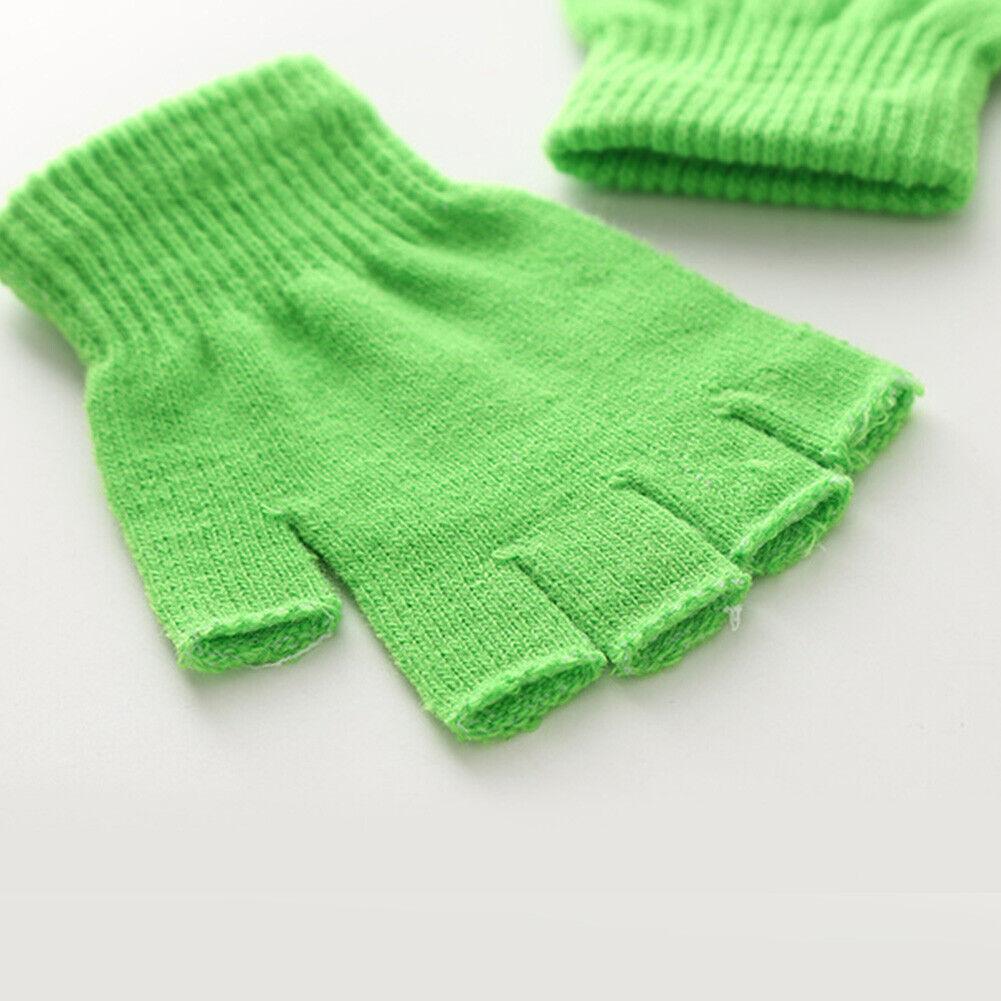 Thermische Gestrickte Fingerlose Handschuhe Warme Winter Halbfingerhandschuhe Herren Damen Weich