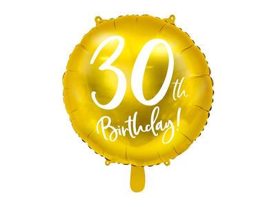 Balon Foliowy 30Th Birthday Złoty 45Cm