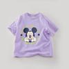 Solid Color  Mickey Children T-shirt Summer Clothing  Cartoon Casual Tees Crewneck Short Sleeved Tops Kids Tees