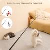 1.8m Extra Long Telescopic Cat Teaser Stick High Elasticity Relieve Boredom Cat Playing Interactive Toys Flexibility