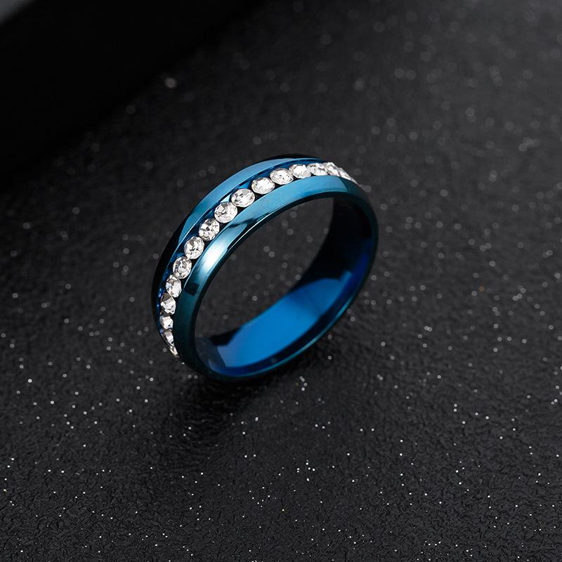 Romantic CZ Stone Couple Wedding Rings for Women Men, Black Color Stainless Steel Bands Engagement , Love Gift