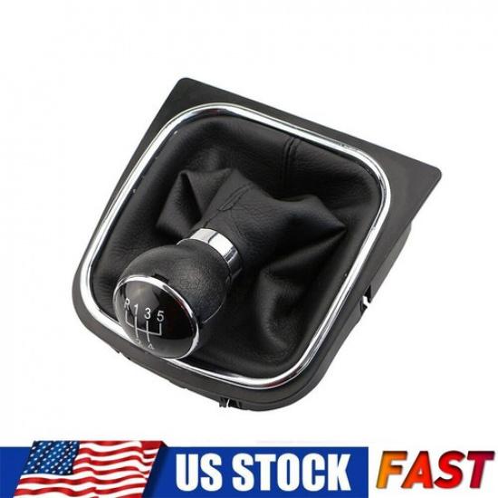 Manual 5-Speed Gear Shift Knob Lever Gaitor Boot For Volkswagen Golf 2005-2014