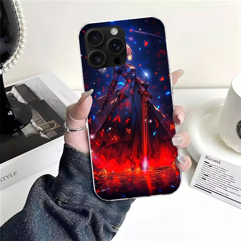 

Fate Zero Stay Night Saber Мягкий чехол для телефона Для iPhone 11 17 Air 16E 16 Pro Max 15 + 14 Plus 13 Mini 12 Apple 7 SE 8 Fundas Coque iPhone 13 Mini