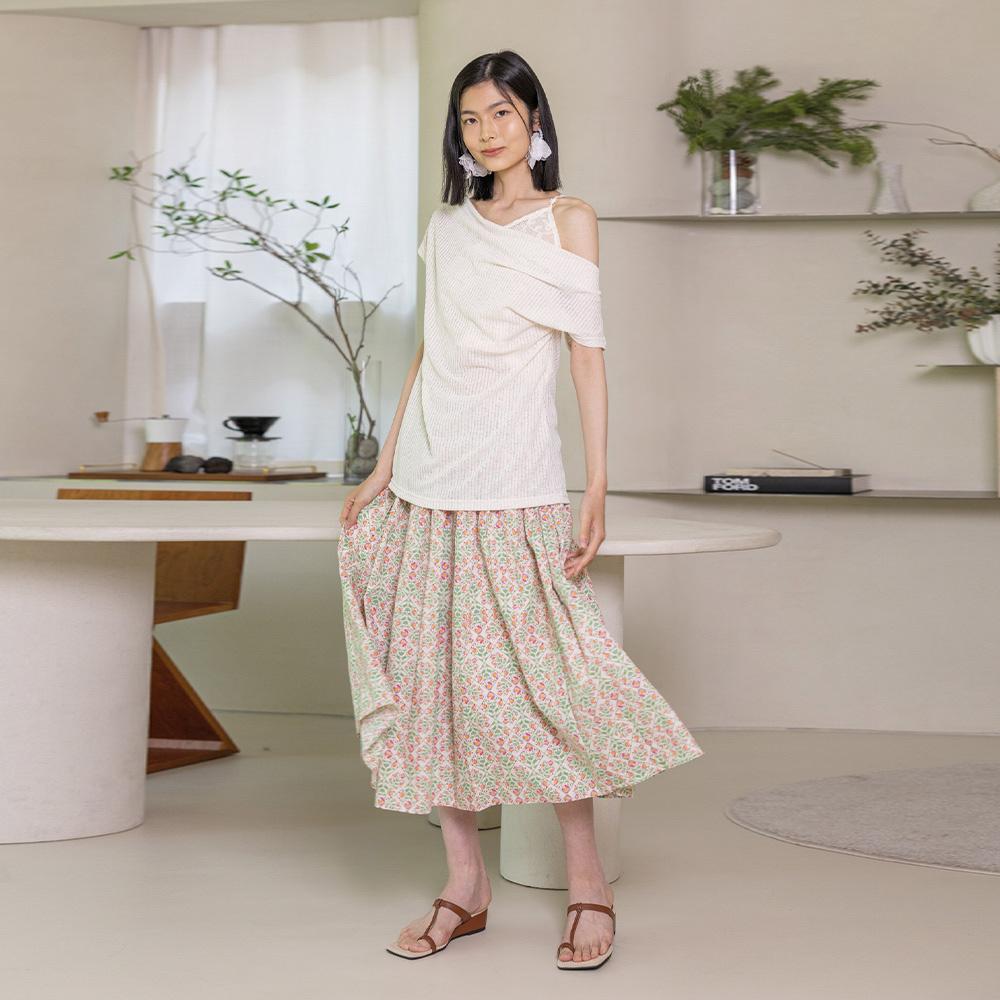 Laengsseon Ls_Flower Pleated Skirt_Pink