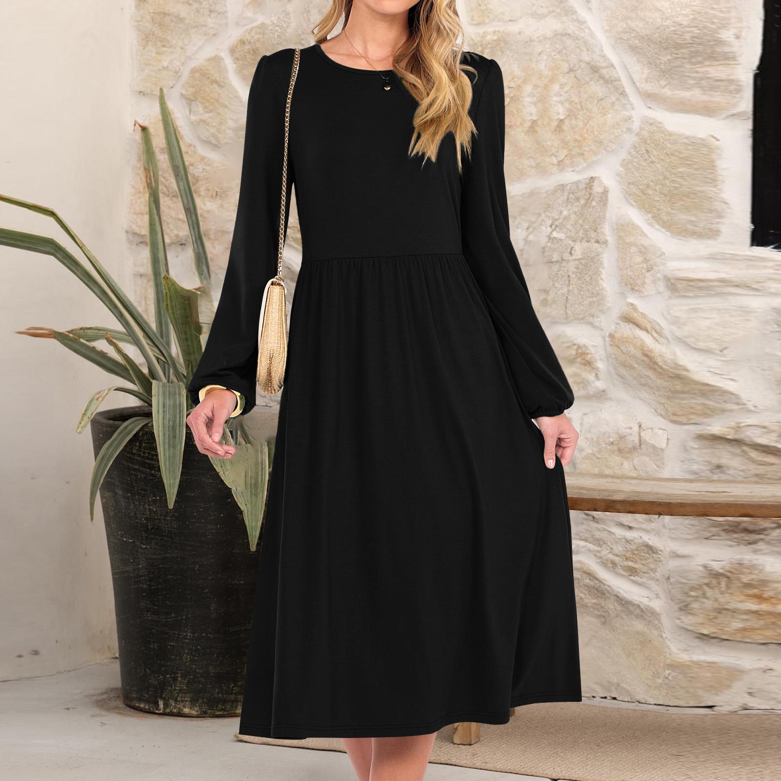 

Женское модное свободное платье с круглым вырезом S