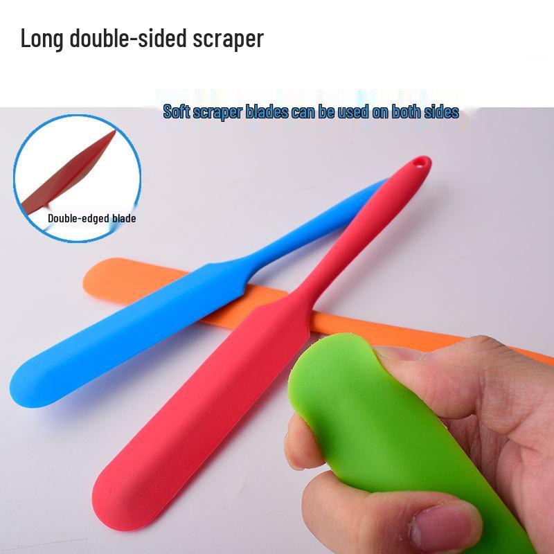Double-Sided Silicone Cake Scraper & Spatula for Mixing & Demolding