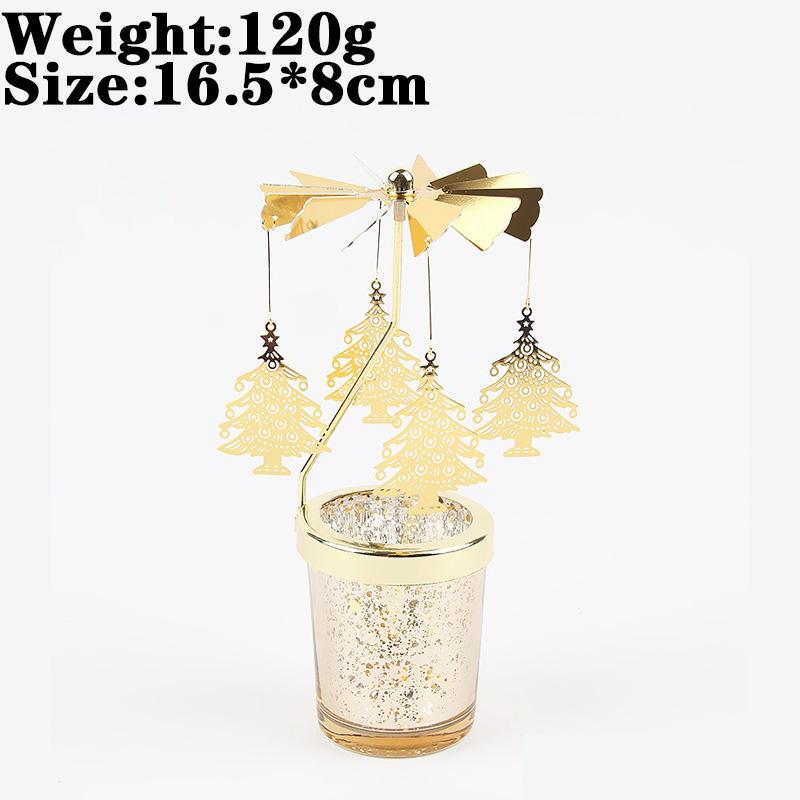 Love Wedding Candle Holders Snowflake Deer Fairy Rotating Candlestick Metal Tray Romantic Home Decoration Christmas Ornament
