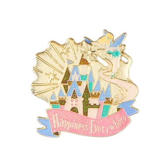 Disney Cinderella Castle Pin Badge Park Icon Design Goods Tokyo Disney Resort Exclusive Tinker Bell Moving!
