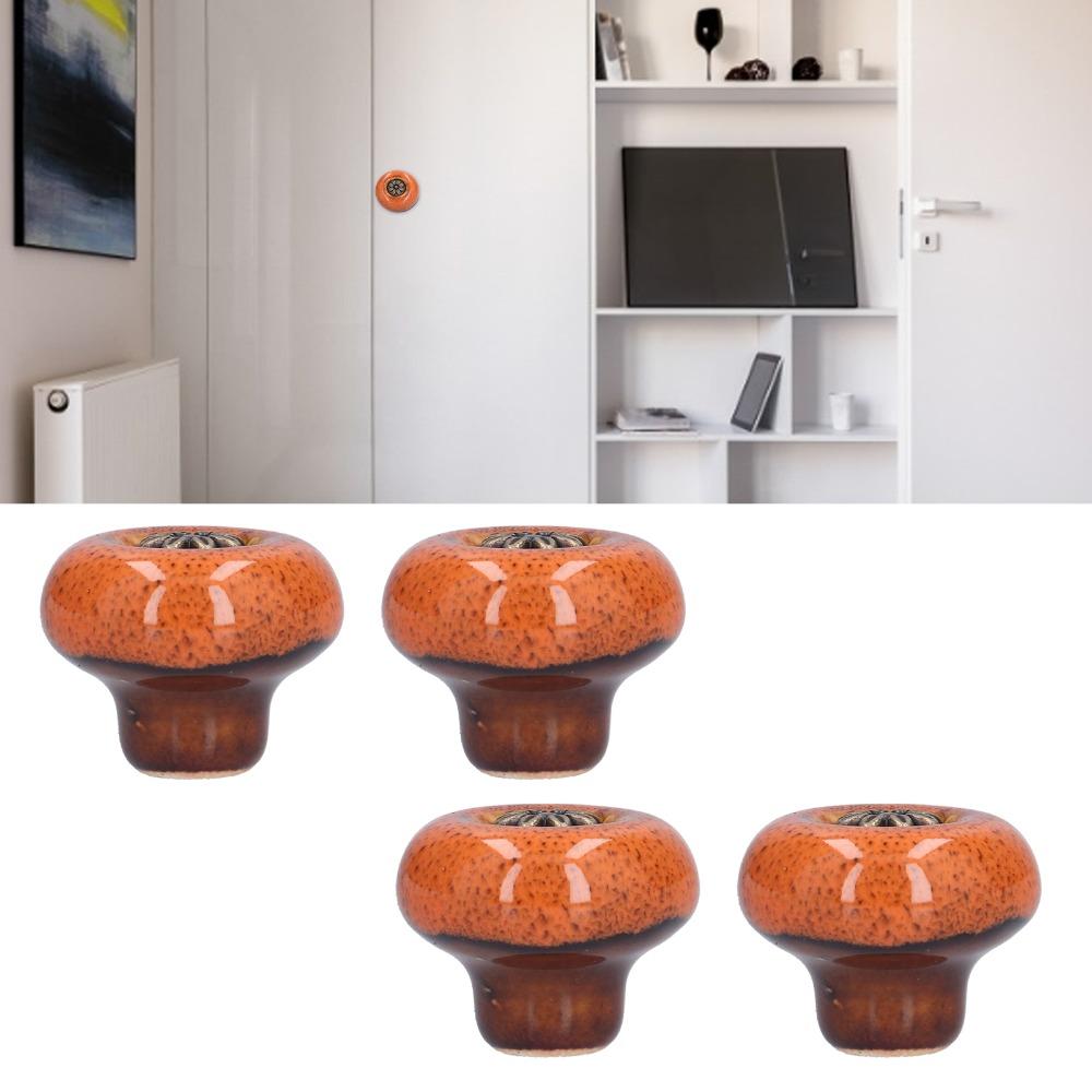 4pcs Easy Install Door Knobs Round Drawer Knobs Vintage Cabinet Handles Living Room