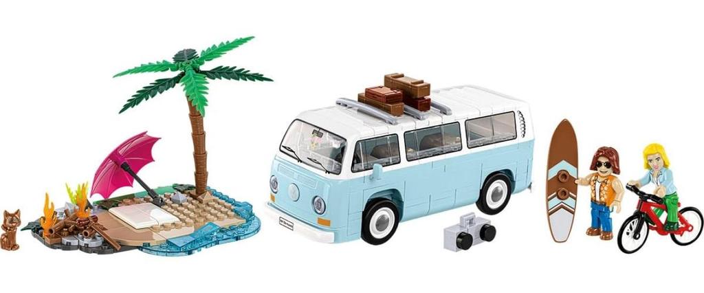 COBI Blocks Volkswagen Bus T2a Combi 135 Scale 292 Pieces Surf Life [MADE IN EU] 24617