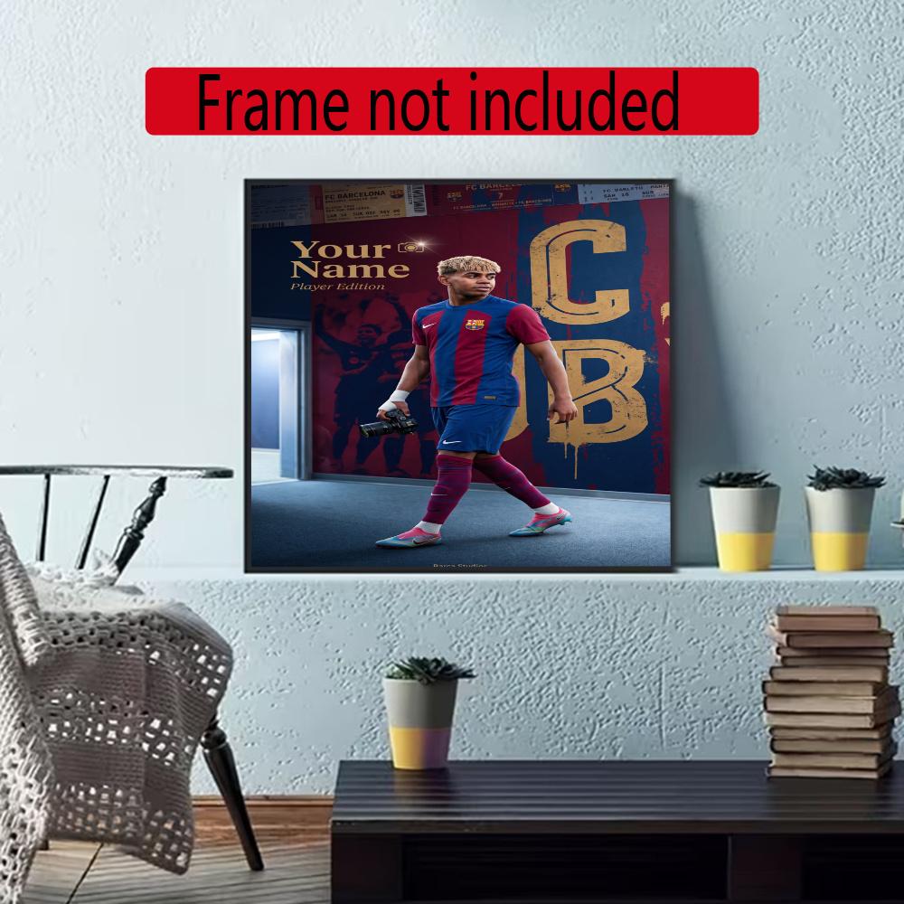 Lamin Yamal Customize Your Name Diamond Painting Round Diamond Diy Frameless Holiday Artwork Suitable For Home Office Wall Decoration