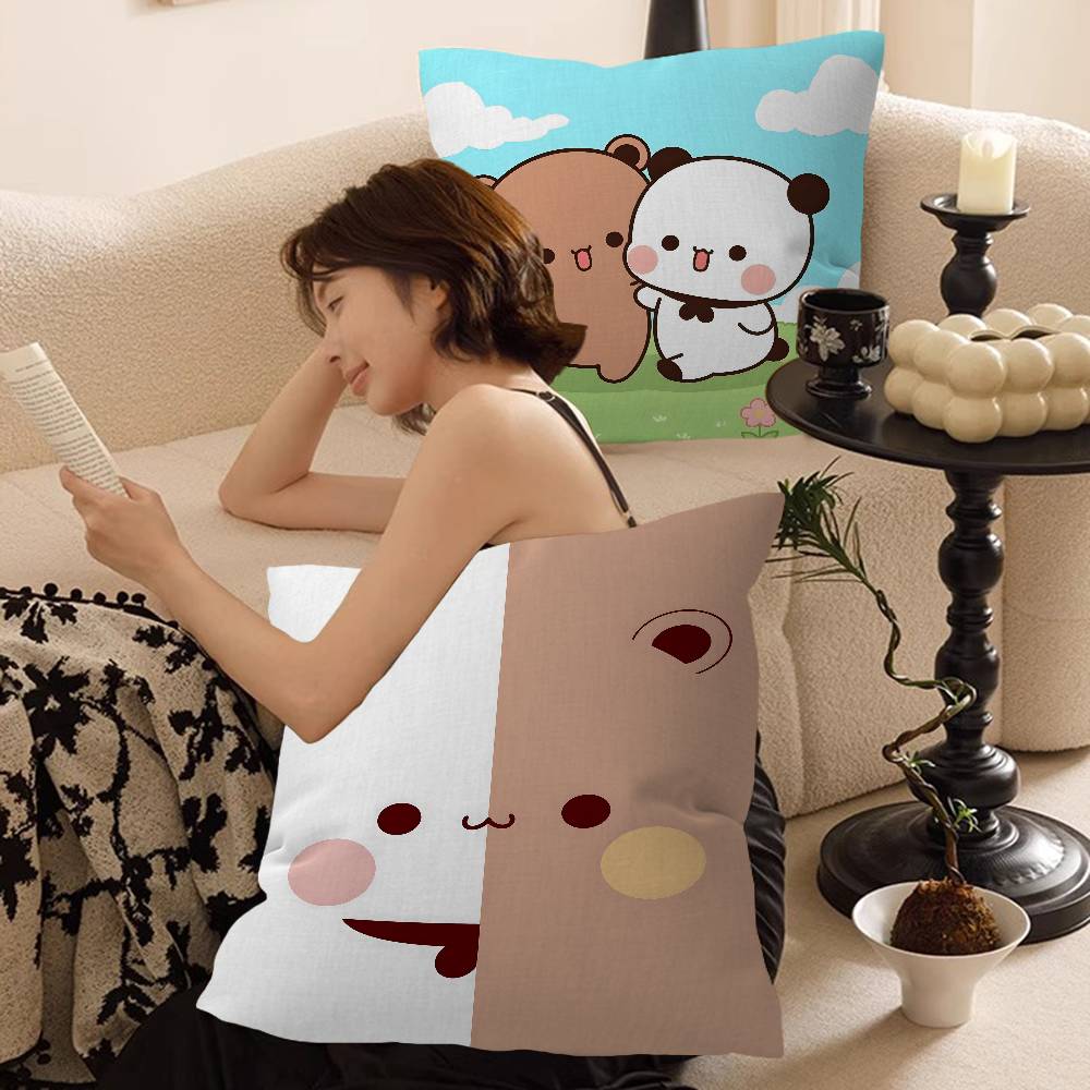 Bear Cartoon Kawaii DDudu BBubu Pillow Anime Pillow Sofa Bed Head Pillow Cover Cushion Cover 45x45 cm Fashion