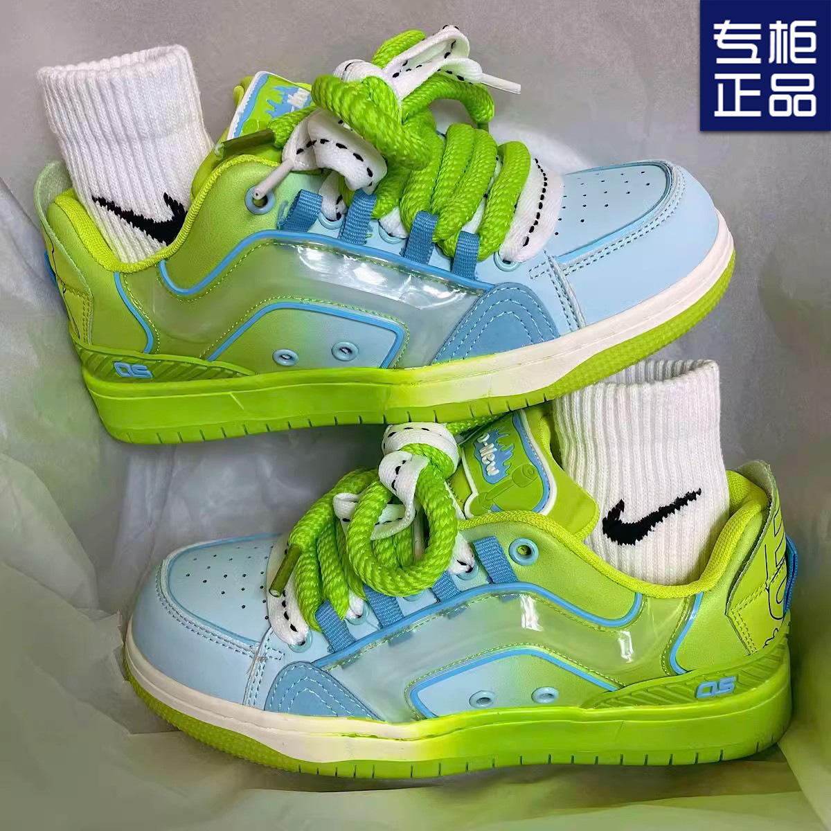 

Mandarin duck shoes 2025 new popular skateboard shoes niche design dopamine couple casual sports shoes men and women tide 35 зелёный