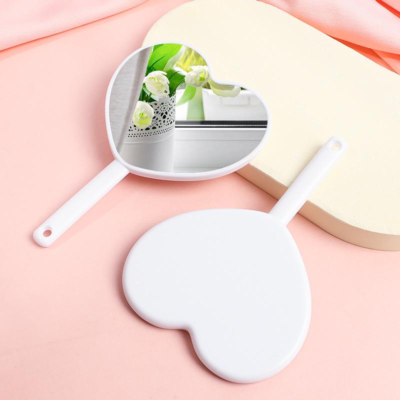 Customizable Mini Heart-Shaped Portable Makeup Mirror – Handheld, Hangable, Perfect for Students 8cm*11.6cm Mini Heart белый