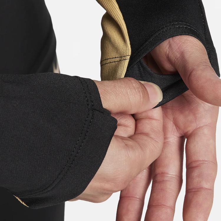 Nike Colorblock Stand Collar Half-Zip Casual Long Sleeve T-Shirt Men Tops Black FN2404-011