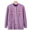Grandma Sweater Women's Plush Thickened Knitted Sweater for the Elderly Autumn and Winter Embroidered Cardigan Mother Jacket for the Elderly