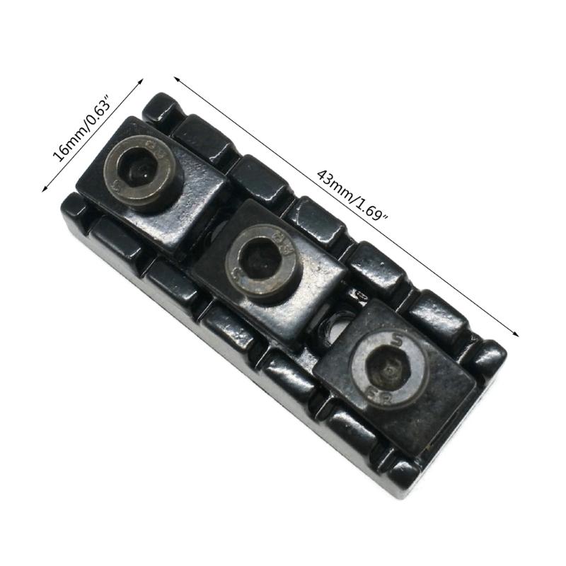 Tuerca de Bloqueo de Cuerdas para Guitarra Eléctrica de 6 Cuerdas de 43 mm con Tornillos de Montaje y Juego de Llave Kit de Accesorios de Tuerca de Bloqueo para Guitarra
