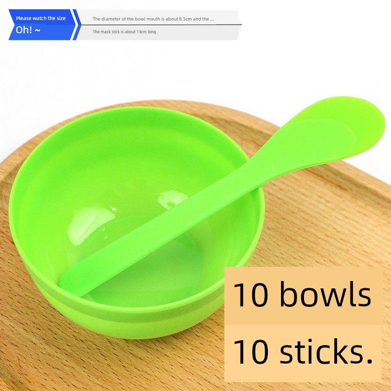 10 Suit Beauty Salon Special Mask Bowl Set Suit Mask Blending Soft Bowl DIY Facial Mask Mixing Stick Mask Stick DIY Facemask Tools