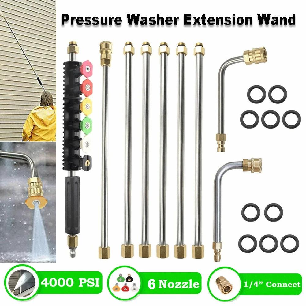 

Pressure Washer Extension Wand Full Metal Angled Lance Bent Rod 90°/30°/U-Shaped Cleaning Rods for Garden and Car Cleaning светло-серый