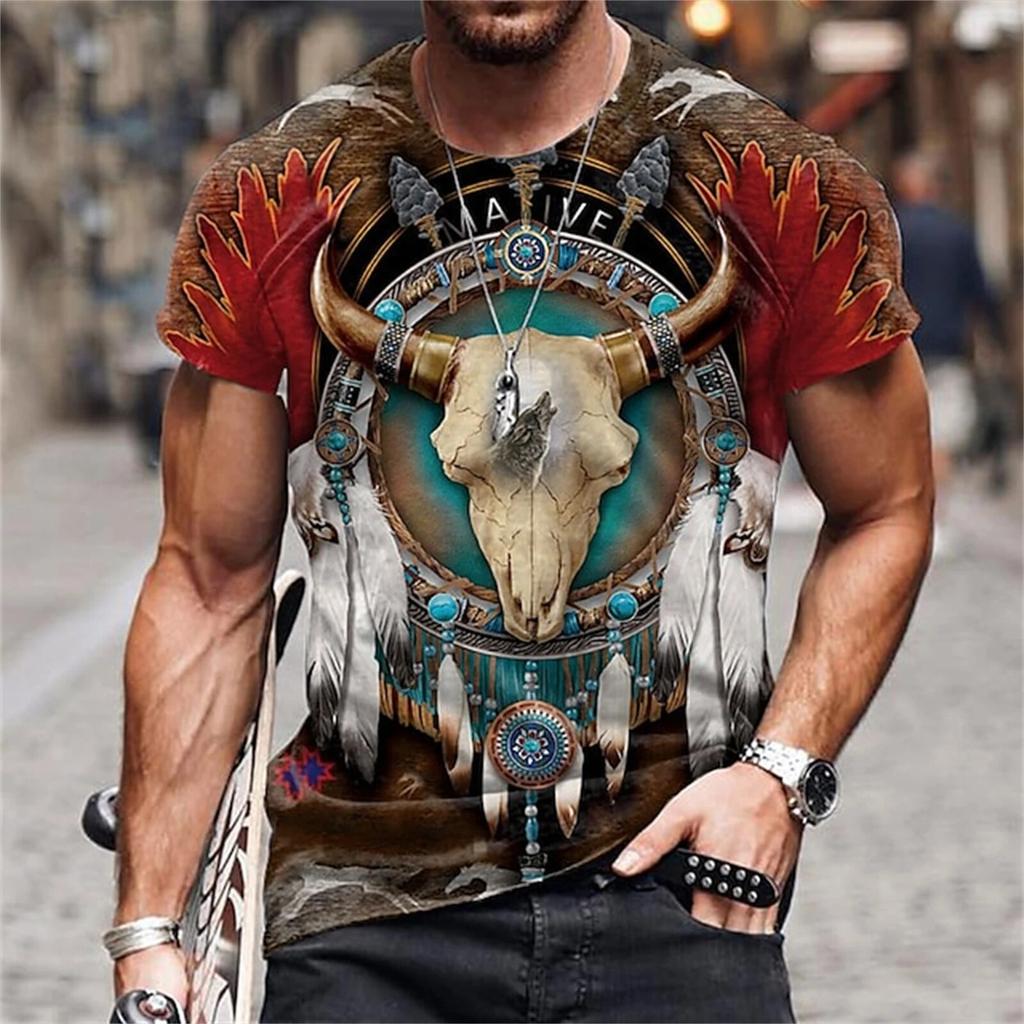 Men's Unisex T shirt Tee Graphic Prints Crew Neck  3D Print Outdoor Street Short Sleeve Print Clothing T-Shirt For Men