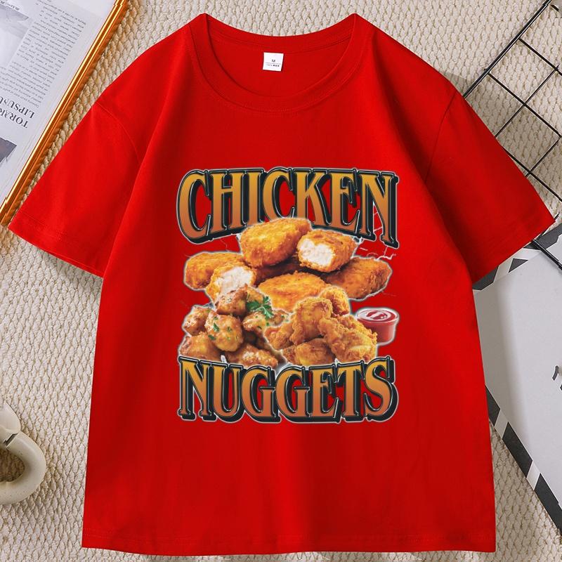 Chicken Nugget Vintage Graphic TShirt Funny Nuggets Meme T Shirt Retro Comfortable 90s Graphic Trendy Tee Streetwear S
