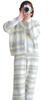 RAVIR Winter Fluffy and Cute Pajama Set and Gradient One Size Fits All Women's Loungewear, (Top Bottoms), Casual, Striped, Soft, White,