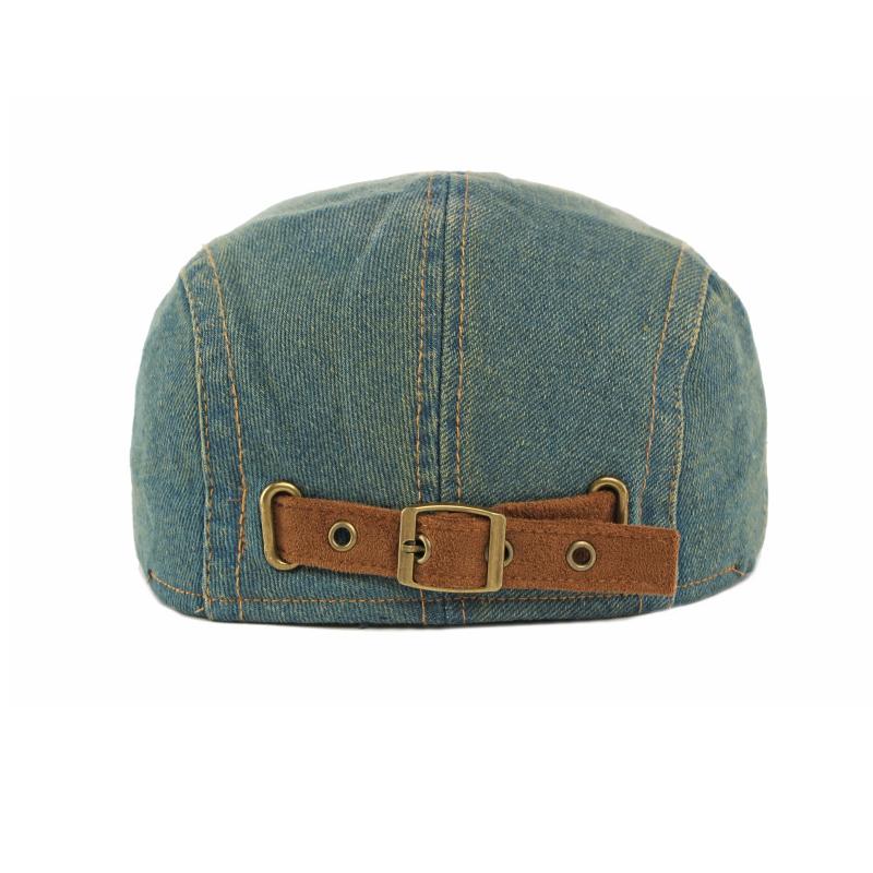 Unisex Denim Newsboy Cap - Vintage Washed Flat Cap for Casual Daily Wear (4 Color Options)