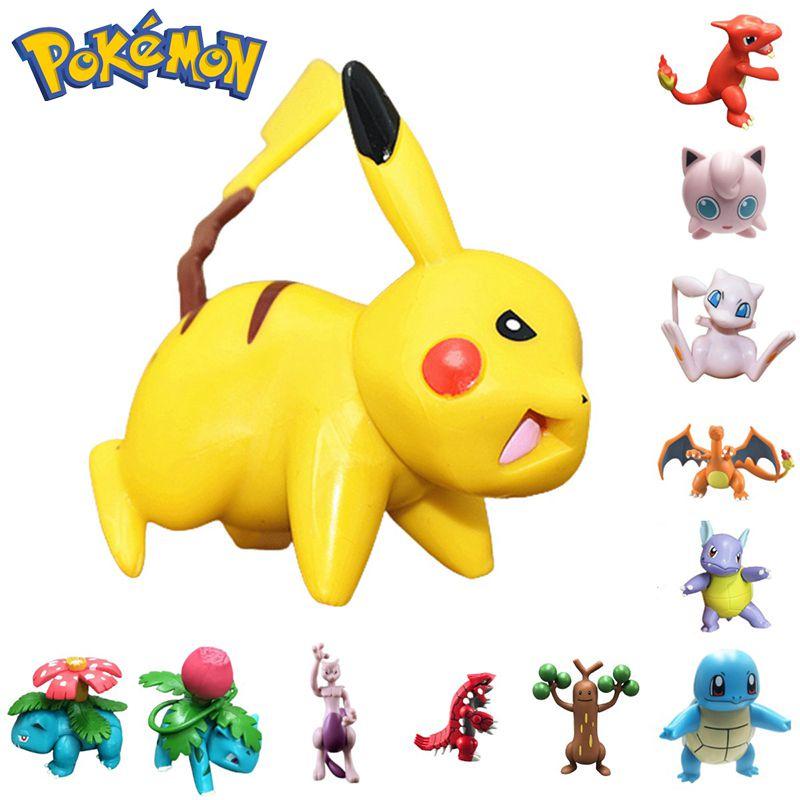 Realistic Pokemon Cartoon Character Figures Pikachu Mewtwo Charizard Collection Doll