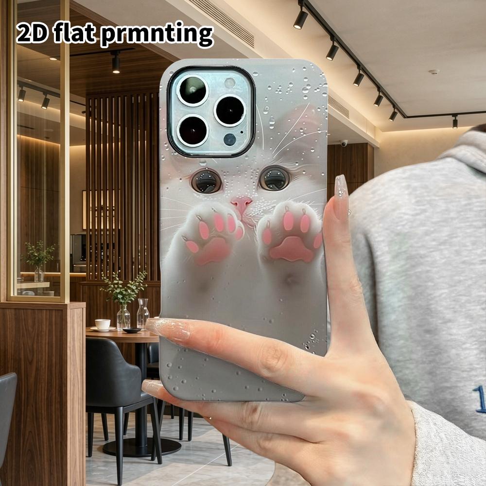 Phone Case: 2D Flat Design Suitable for iPhone 18 17 16 15 14 13 Pro Film Protective Case, Couple Style, Through Rainy Glass, Christmas and Halloween 