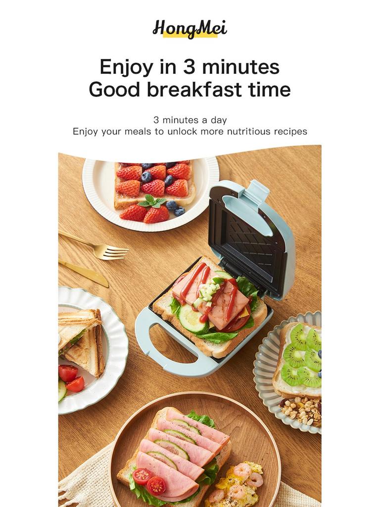 Electric Sandwich & Waffle Maker Toaster Press for Breakfast