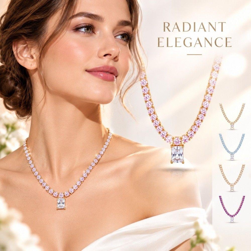 Closely Set Rhinestone Full Rhinestone Necklace Lightweight Minimalist Necklace Wear