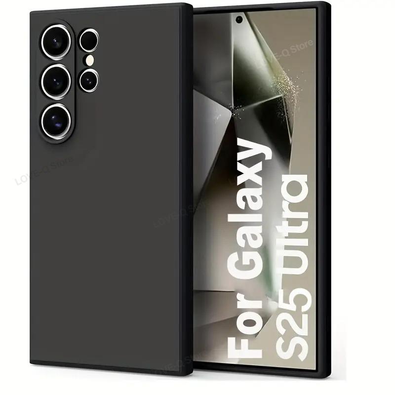 

Для S25 Ultra Plus Чехол Силиконовый чехол для телефона Samsung Galaxy S25 S 25 Ultra Plus S25Ultra Чехлы Защитный чехол для камеры Samsung S25 Ultra чёрный