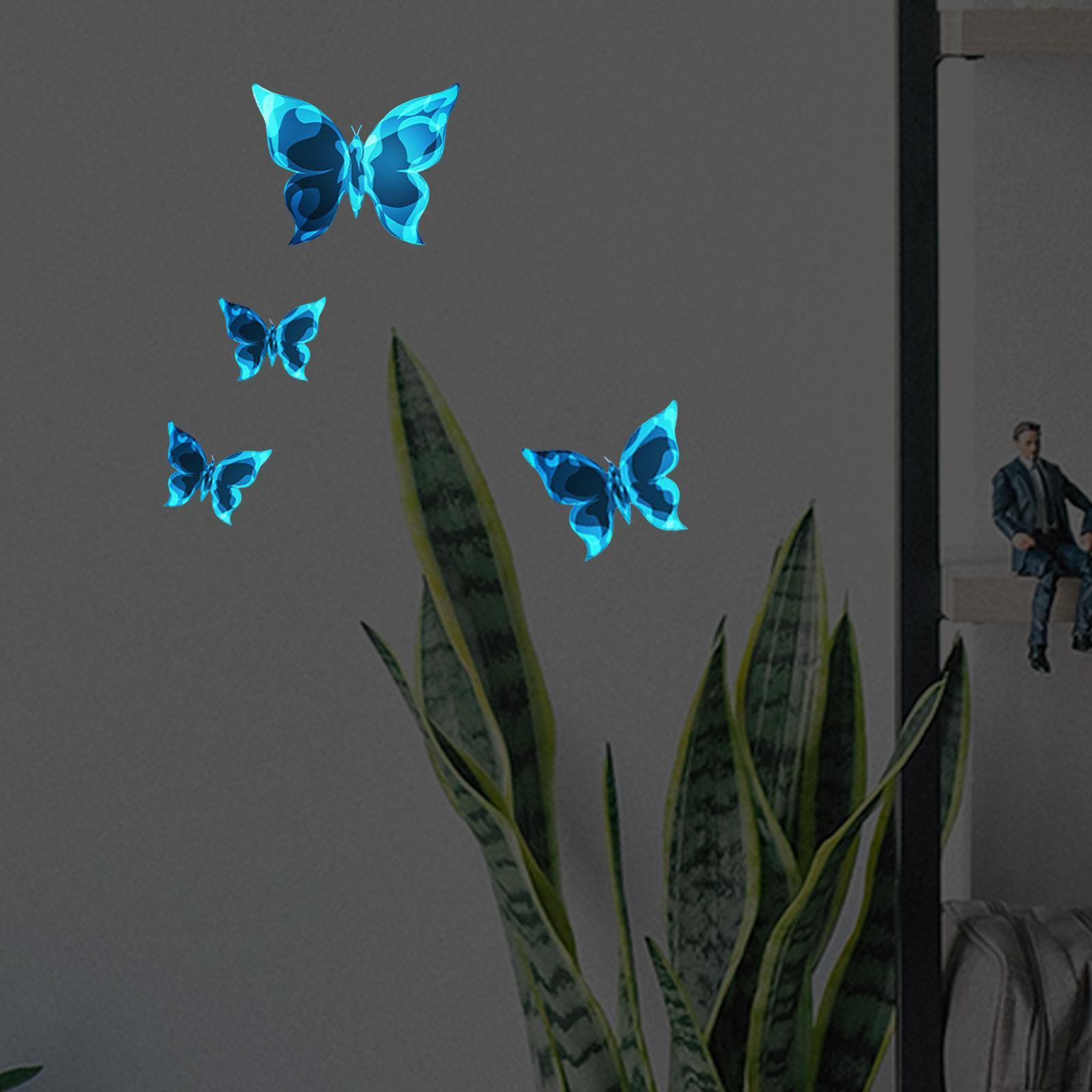 

6 светящихся в темноте наклеек-бабочек для украшения помещений и улицы 10cmx10cm