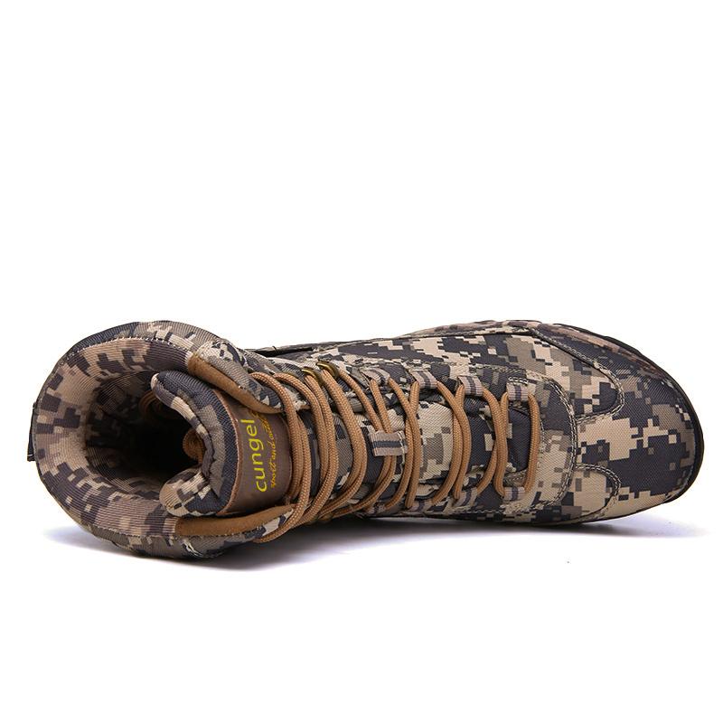 Herren Camouflage Jagdstiefel wasserdichte Wanderstiefel rutschfest leicht atmungsaktiv langlebig Outdoor-Schuhe hochgeschnitten Angeln Wandern