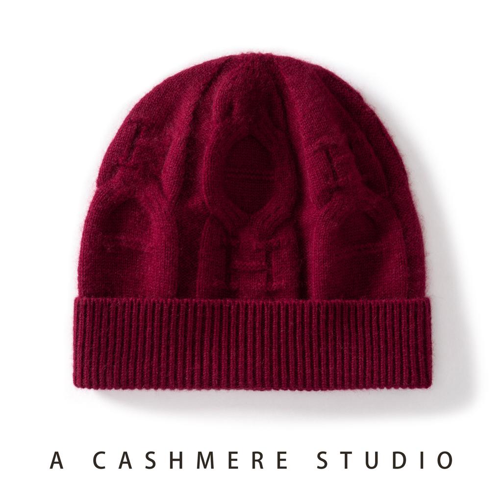 Cashmere Hat Women's New Wool Knitted Big Head Circumference Headgear Warm Versatile Cold Hat Men's Outdoor Winter Protection