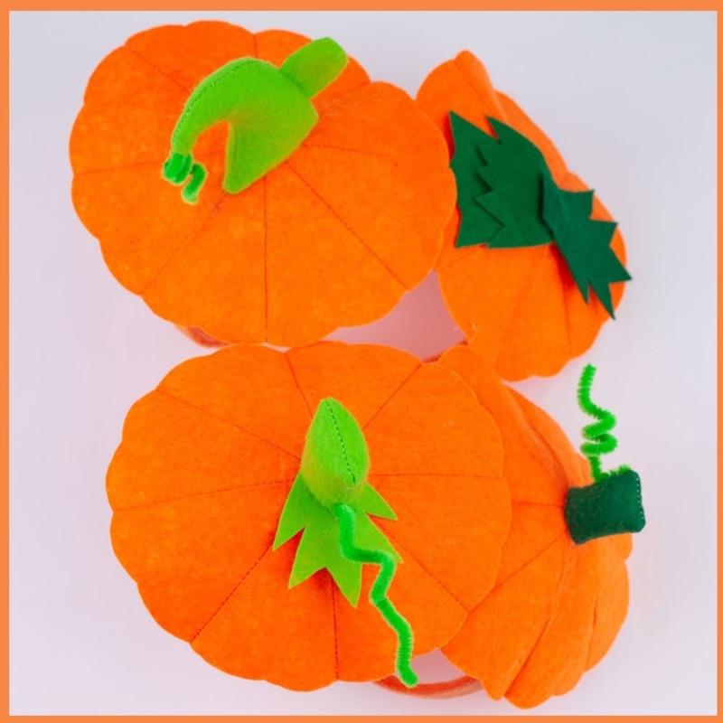 2Pcs Halloween Pumpkin Dress up Kits Includes Pumpkin Hairband Skirt