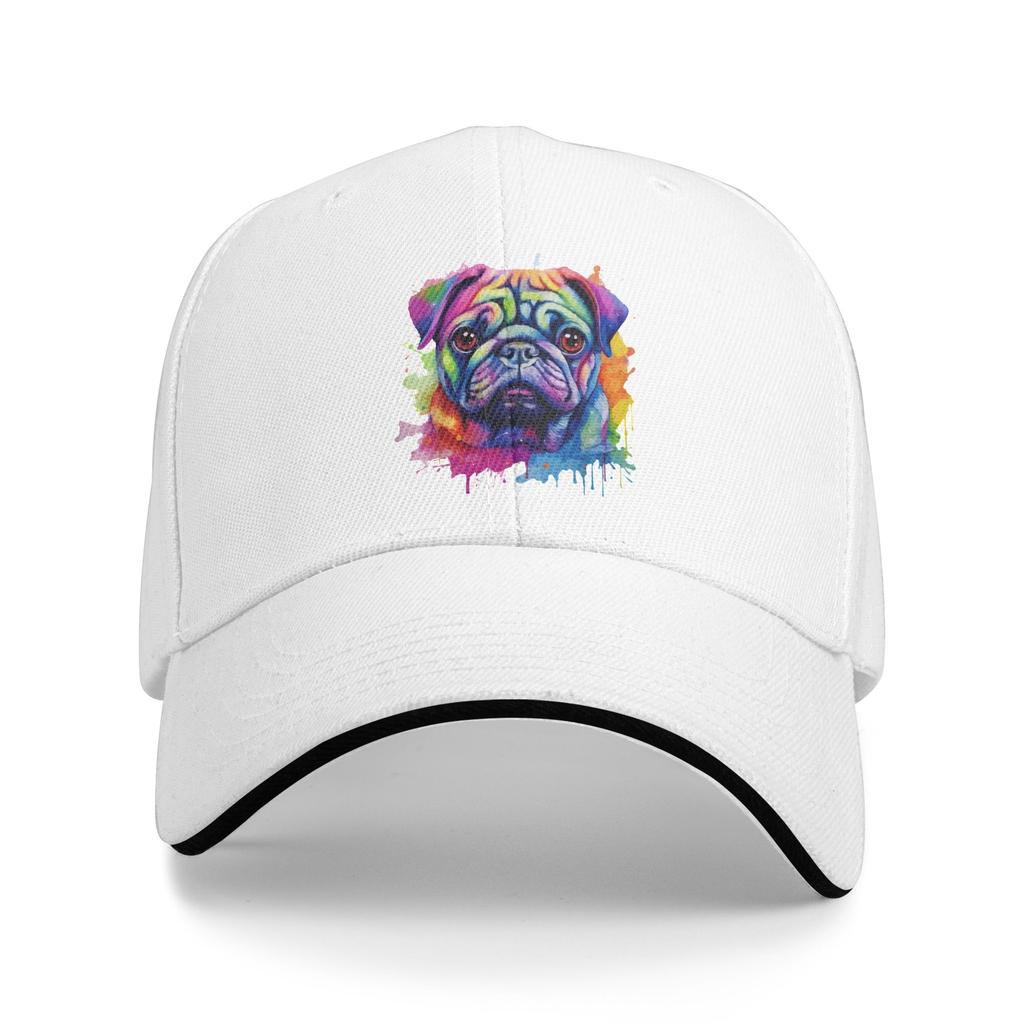 Individuelle Klassische Unisex Kaffeezeit Mops Hund Baseballkappe Erwachsene Verstellbare Dad Hat Unisex WoUnisex Outdoor Snapback Hüte