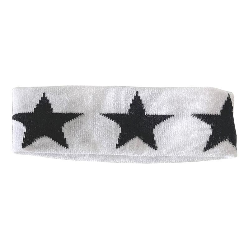 

Knitted Headband for Women Sport Hairband Five Pointed Star Headbands Female Elastic Headwrap Athletic Head Accessories білий