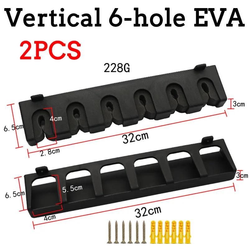4/2PCS Fishing Rod Holders 6-Rod Rack Vertical Pole Holder Wall Mount Modular Fishing Pole For Garage Wall