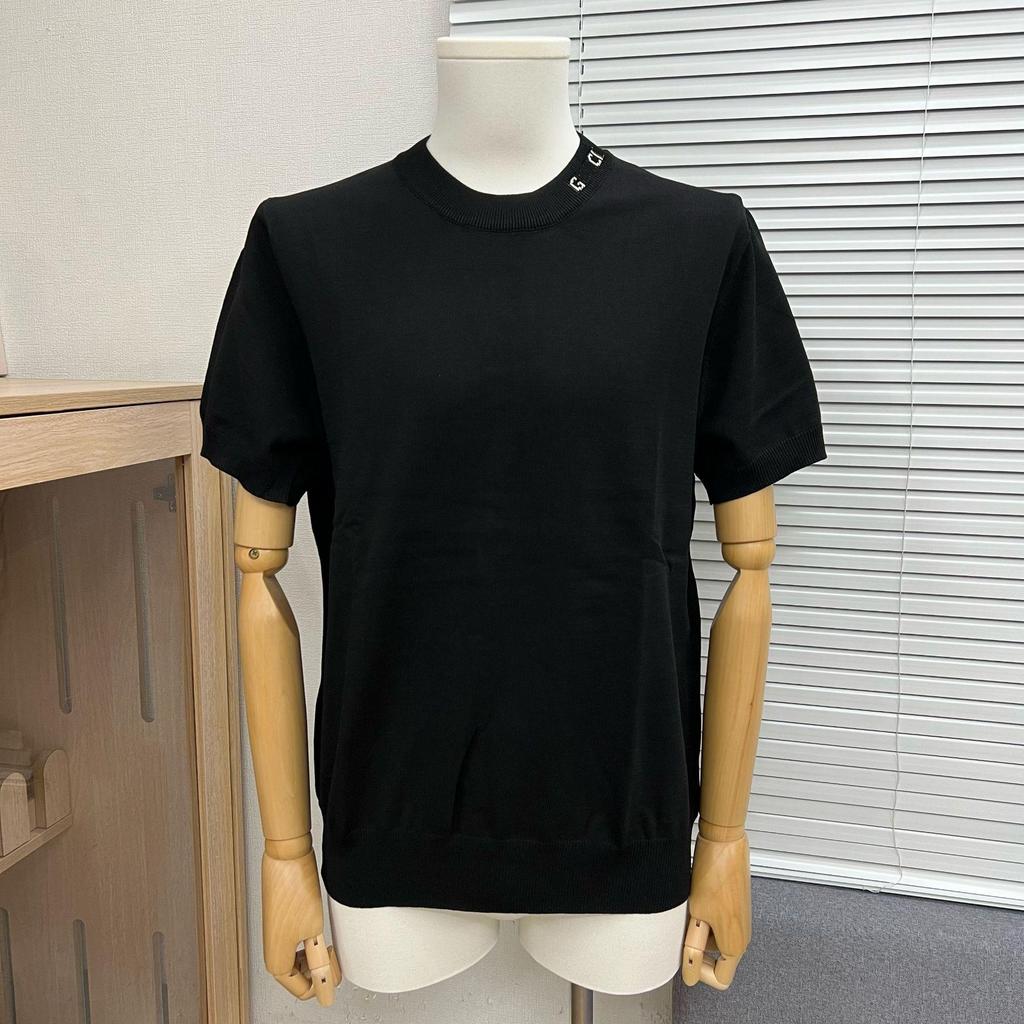 Edition 2025 Spring/Summer Trendy Jacquard Brand Logo Knit Unisex Short Sleeve