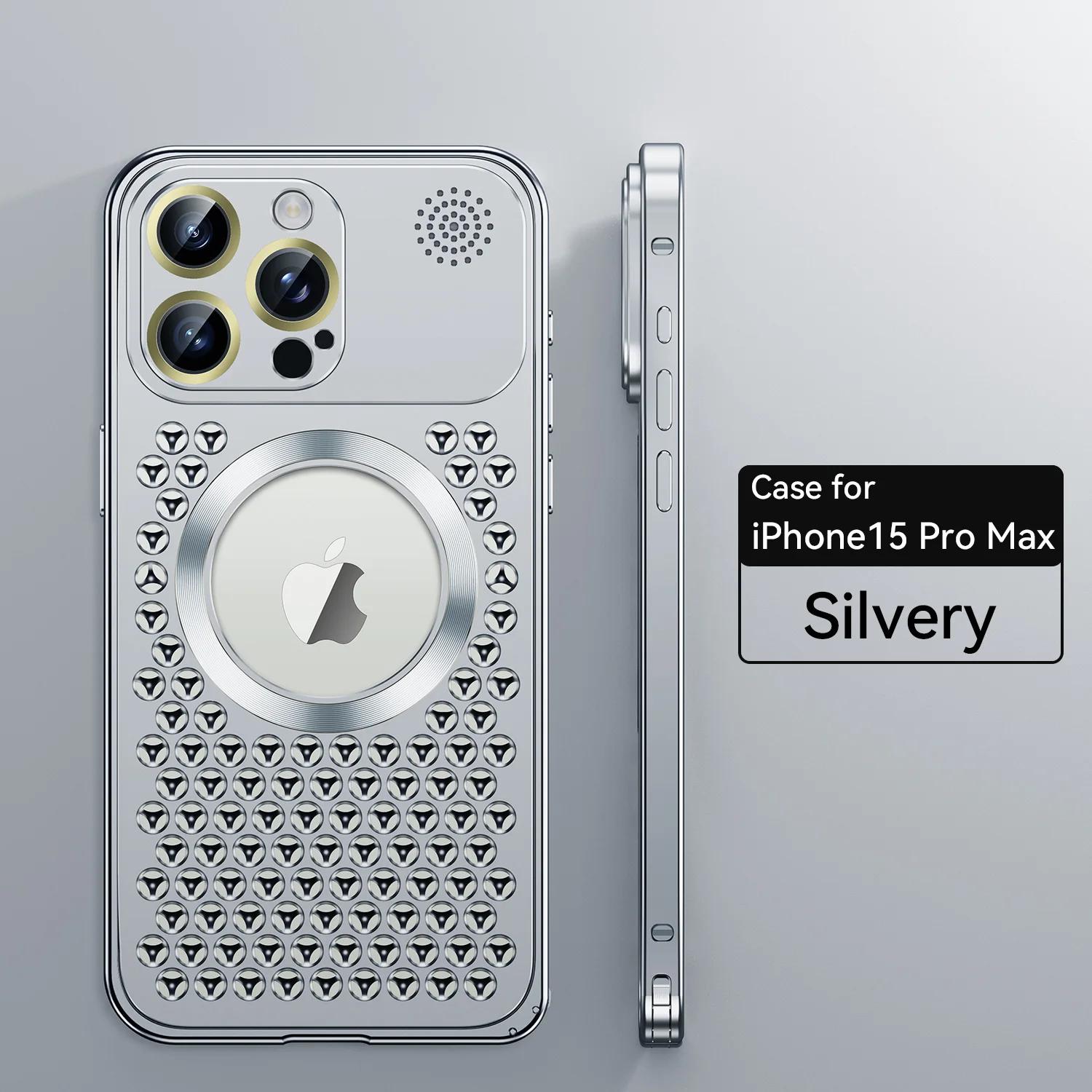 

Металлический чехол для телефона с рассеиванием тепла для iPhone 13 12 14 15 Pro Max Plus, магнитный алюминиевый чехол Magsafe для IPHON 14 15 Pro Promax For iPhone 15 ProMax