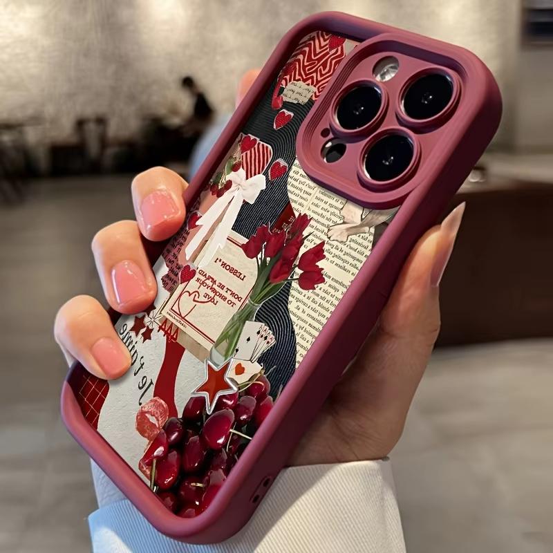 Blossom Patterned Phone Case For iPhone 11 Case iPhone 15 17 13 12 14 16 Pro Max Plus 17 Air SE Soft Silicone Shockproof Cover